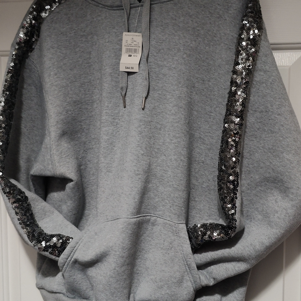Ashley Stewart Light Gray Hoodie And Sweat Pants. New Never Worn. Very Beautiful